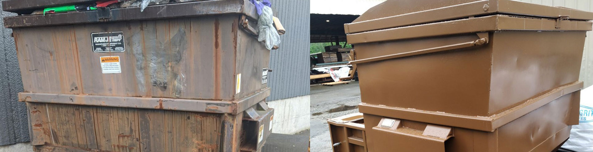 Compactor before and after